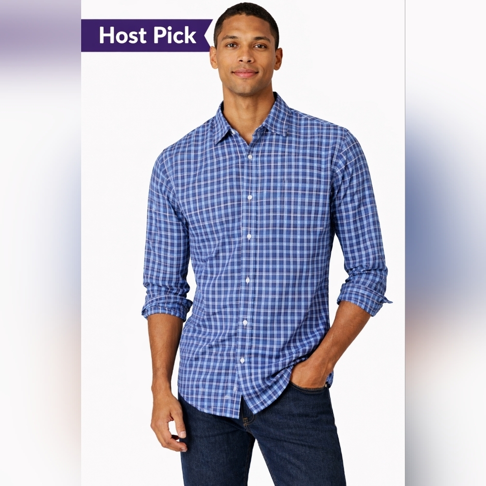Amazon Essentials Men’s Plaid Button Down Shirt – XL – NWT